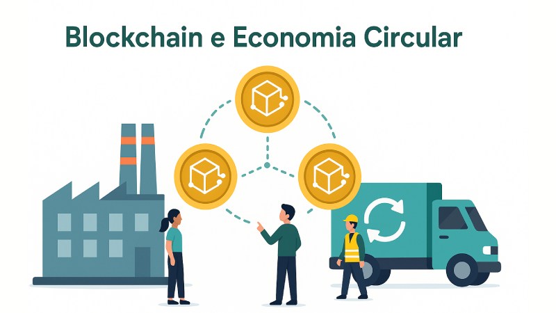 Blog Ambiental • Cadeia de blocos digitalizada simbolizando o sistema blockchain