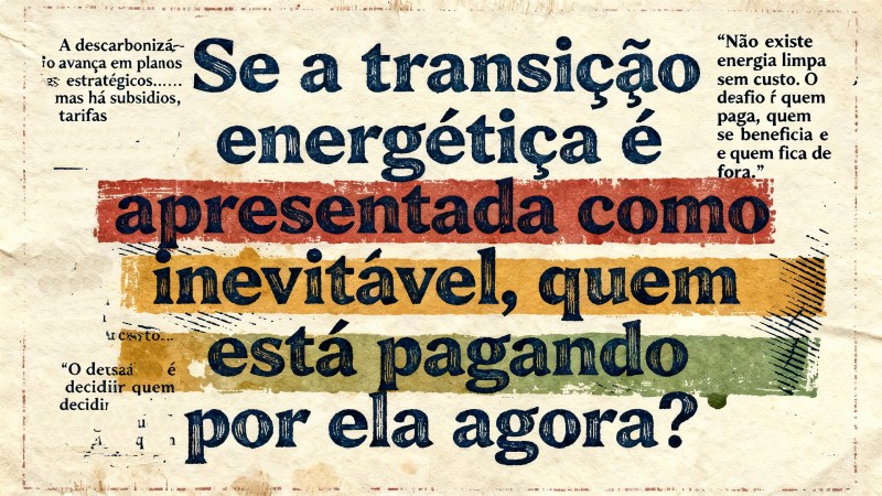 Blog Ambiental • Arte gráfica questiona quem financia a transição energética apresentada como inevitável.