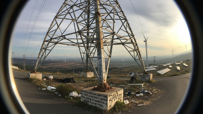 Blog Ambiental • Torre de transmissão em área de geração renovável revela o impacto territorial e social da transição energética.