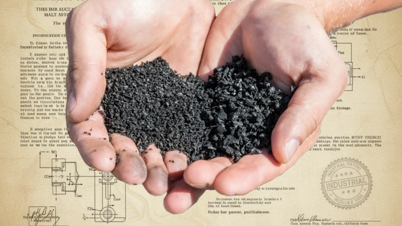 Blog Ambiental • Material plástico reciclado nas mãos com fundo técnico de engenharia industrial